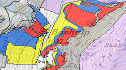 Carte des dangers géologiques par processus détaillé
